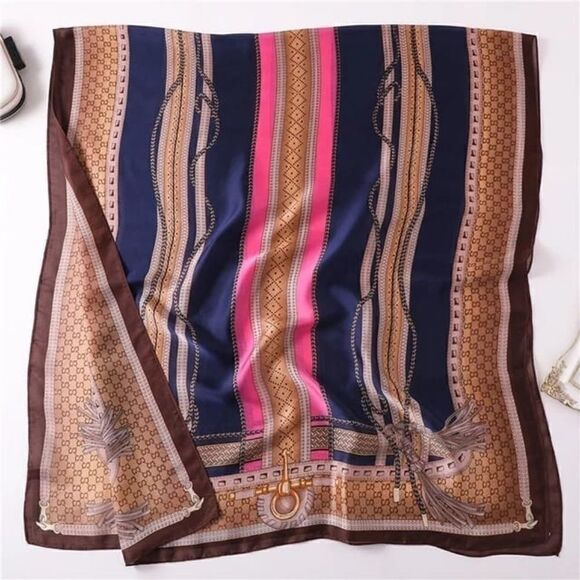 Women Satin Silky Scarf Long Shawl Wrap - Picture 1 of 3